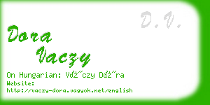 dora vaczy business card